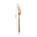 Elegant rose gold Roman column dinner fork with striped handle and product dimensions - Dinner Fork / Rose Gold