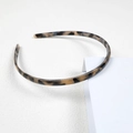 Narrow non-slip tortoise shell headband for women with leopard pattern and inner teeth - Pearlescent Leopard