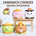 Cute sandwich cookie animal squeeze toys including pink pig and panda figures - 1188-40 Cookie Squeeze Toy Set