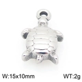 Silver turtle charm pendant in stainless steel with shell patterns, size 15x10mm - Silver Turtle (KLJ9972-Z)