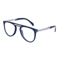 Occhiali da sole aviator pieghevoli vintage con montatura blu e stanghette argento - Nero Lucido Anti-Luce Blu