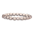 Pulsera de cuentas de cristal champán con piedras facetadas de 10mm elástica - Lavanda
