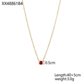 Detailaufnahme der 18K vergoldeten Geburtssteinkette mit 0,5 cm rotem Zirkonia - Januar-Rot