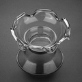 Elegante filtro de té de vidrio transparente con borde de pétalos y base ancha - Filtro de té con borde de encaje