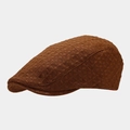 Dettaglio cappello newsboy marrone con trama jacquard a quadretti in stile vintage - M (56-58cm) / Marrone Scuro