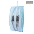 Waterproof light blue hanging shoe storage bag medium size 40x20cm for travel - Zipper Style / Medium 40*20cm / Blue