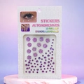 Purple 3D self-adhesive flower face gems and rhinestone stickers for makeup art - 12 Flowers Purple