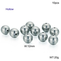 Set of 10 hollow silver stainless steel 12mm round polished beads for jewelry making - Hollow Style / 12mm (10 Pcs/Pack)