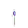 Rainbow stainless steel spoon with vertical striped handle and dimension markings - Small Spoon / AB Color