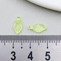 Light green translucent acrylic leaf charms for DIY earrings with size reference ruler - Mini Small Leaf (22137)