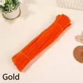 DIY craft supplies high density old gold yellow chenille stems pipe cleaners for handmade art - Approx 100Pcs (High Density) / Orange