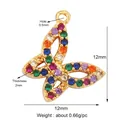 Colorful butterfly charm pendant with colorful cubic zirconia and gold plating - Butterfly-Rainbow