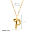 Minimalist 18K gold letter P pendant necklace with polished finish on white background - Letter P