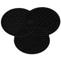 Tappetino in silicone nero per animali con texture diverse e ventose per il bagno - Nero