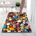 Dettaglio macro del motivo a ciottoli 3D sul tappeto da bagno assorbente antiscivolo - 40*60cm / Arcobaleno