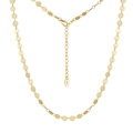 Collier en argent sterling S925 plaqué or avec paillettes circulaires étincelantes - Doré