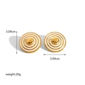 Orecchini a cuore placcati in oro 18K con smalto bianco e design a cerchi concentrici - Riempimento in smalto / Bianco