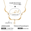Collar de acero inoxidable chapado en oro de 18 quilates con luna creciente y circón - Estilo de Luna Creciente (JDN0212238) / 45+5cm