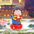 Cute Q-version Tang dynasty lady figurine in blue and red dress with golden ribbons - 35B Dancing Large / Ancient Style Ornament Series