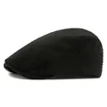 Gorra clásica de pana negra estilo británico retro con acabado de textura suave casual - Negro