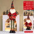 Babbo Natale di peluche con gambe telescopiche e cappello a maglia, altezza 70-92cm regolabile - Grande 92CM Babbo Natale Telescopico
