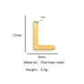 Golden stainless steel letter L charm for DIY jewelry making 12mm size pendant - Letter L