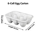 White ceramic 6-slot egg tray storage container, dimensions 16.5x11x5cm for home kitchen - White - 6 Grids Large Egg Grid