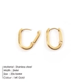 Orecchini a cerchio a U in acciaio inossidabile placcato oro 14K da donna 20x16mm - 20x16mm / Oro