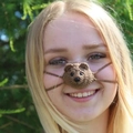 Handmade brown crochet bear nose warmer with adjustable ties for winter outdoor warmth - Universal Tied Size / Brown Bear