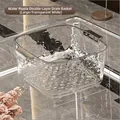 Large transparent white water-ripple drain basket with silver handles in 230mm length - Large Wave Double Draining Basket / Clear White