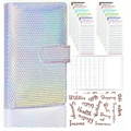 Holographic A6 budget binder set with laser cover, budget sheets and label stickers - Holographic Bubble
