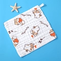 Soft 100% cotton gauze baby washcloth with cute tiger print and blue background - [tiger's Power And Might] / High-density 25*25cm [stretch Size]
