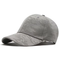 Gorra de béisbol de pana gris lavado de estilo vintage con visera curva unisex - Talla Única(Ajustable) / Camuflaje Gris Claro