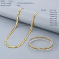 Set collana e bracciale a catena groumette dorata da 5,5mm con placcatura oro 18k - Bracciale 20CM / 5.5mm Oro