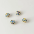 Blue 18K gold-plated cloisonne butterfly enamel beads for DIY jewelry making - 417# Butterfly Spacer 8X6mm / 1 Piece