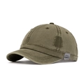Gorra de béisbol de ala corta verde oliva en algodón lavado con detalles estilo retro - Verde Militar