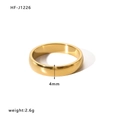 Classic 4mm wide 18K gold plated stainless steel ring for women with polished finish - US 6 / Wide Plain Band (HF-J1226) / Gold