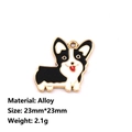 Pendentif Corgi en émail et alliage doré pour création de bijoux et bricolage - Corgi Noir