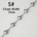 Macro detail of 7mm stainless steel hollow teardrop link chain for jewelry making - 5# Large Teardrop Pear Chain (7mm)