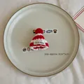 Mini red and white striped knit hat with Hand Made label for DIY Christmas decor - Striped Letter Hat - Red White / 1 Piece
