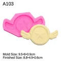 Stampo in silicone stella con ali per fondant e argilla, variante rosa 9,5x6cm - Stile 1 Ali Stella / Rosa