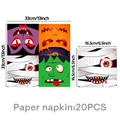 Größentabelle für Halloween Papierservietten mit Vampir- und Mumien-Motiv (20 Stück) - Halloween-Servietten 20 STK