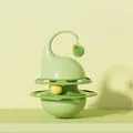 Interactive tumbler cat toy in fresh green with track balls and a plush pompom topper - Elephant Tumbler Toy / Fresh Green
