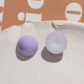 Detailed view of light purple resin cabochon and semi-transparent bead for DIY crafts - Purple Round
