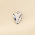 Polished silver heart pendant in stainless steel for DIY jewelry, size 18x11mm - Silver Heart 18x11mm(KLJ10038-Z)