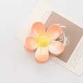 Floral hair claw clip in vibrant gradient orange acrylic with a stylish five-petal design - 7.4*7*4.2 / Orange