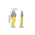 Ciondolo peperoncino giallo con corona, misure 20,5mm x 6mm in acciaio inossidabile - Argento-Giallo