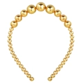 Elegant gold headband featuring gradient polished beads on a minimalist metallic frame - Gradient Gold Beads-Mirror Plated