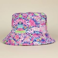 Colorful bucket hat with tie-dye pattern and lettering print for outdoor sun protection - M (56-58cm) / Colorful Rose Red (No.2)