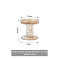 Amber glass Roman column candlestick holder for 2.2cm taper candles, small size model - Amber Small